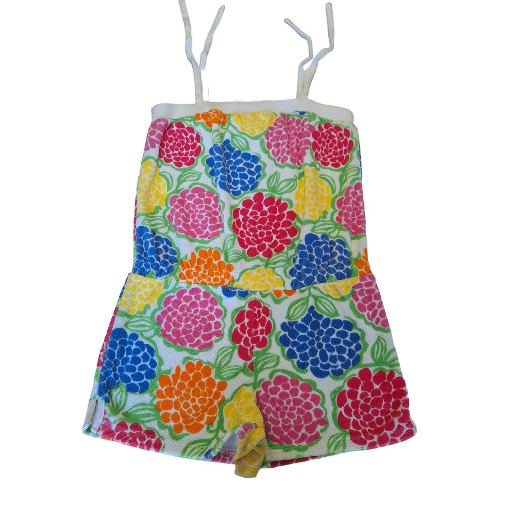 Lilly Pulitzer floral zinnia print terry cloth tie-top romper
